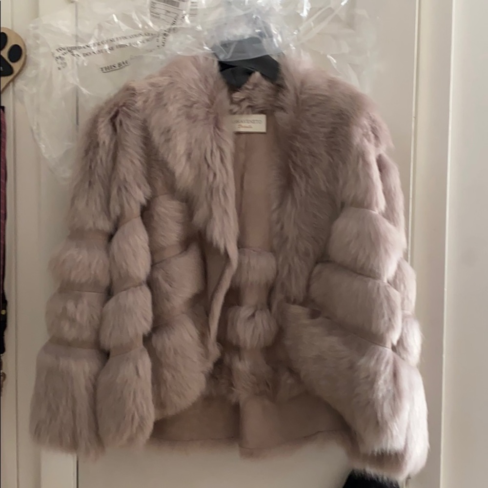 New in bag lamb skin fur coat